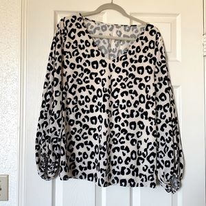 Cream Leopard Print Blouse